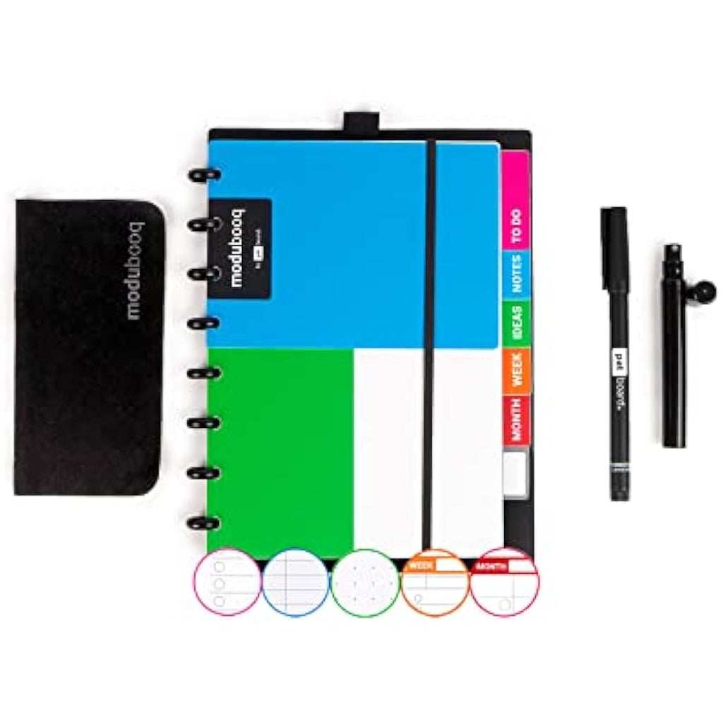 MODUBOOQ A5 Modular Reusable Smart Notebook – Erasable Discbound