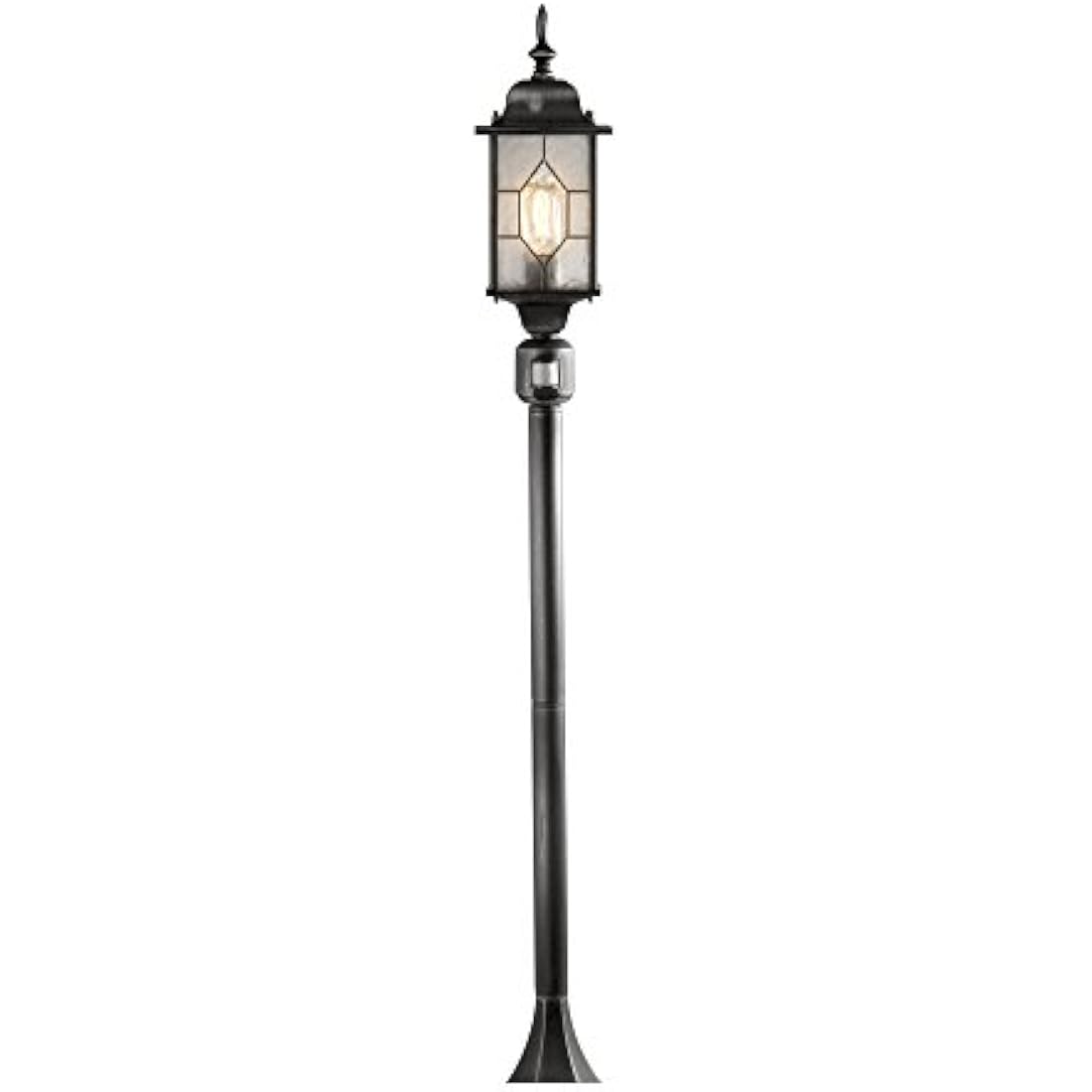 Konstsmide Milano Outdoor Wall Light with PIR Motion Sensor – Black/Silver