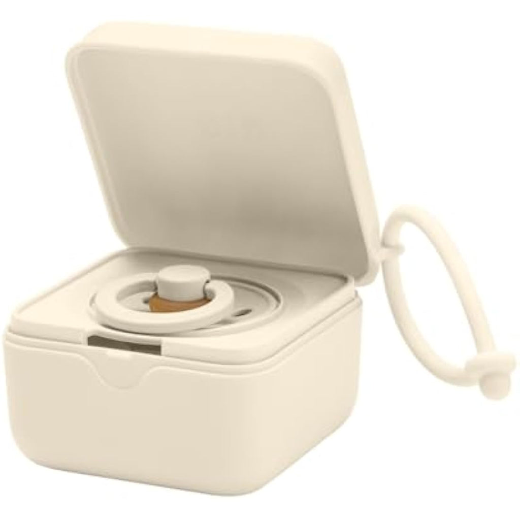 BIBS Pacifier Box and Steriliser Case with Strap | Ivory | BPA-Free