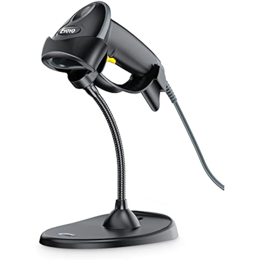 Eyoyo 2D QR Barcode Scanner with Gooseneck Stand | Wired USB POS Reader