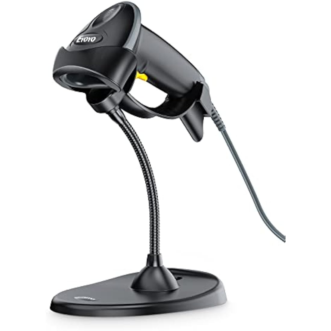 Eyoyo 2D QR Barcode Scanner with Gooseneck Stand | Wired USB POS Reader