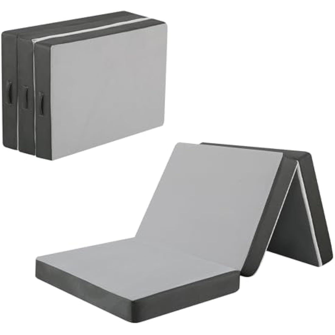 MeMoreCool Tri-Fold Mattress | 10cm Single Portable Guest Bed - Grey