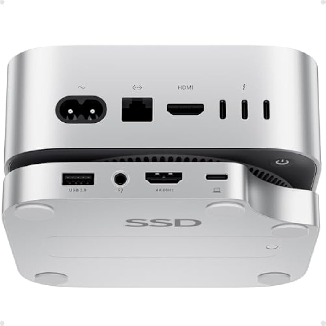 PULWTOP Mac Mini M4 Dock | 4TB M.2 SSD Enclosure & 4K HDMI Hub Stand