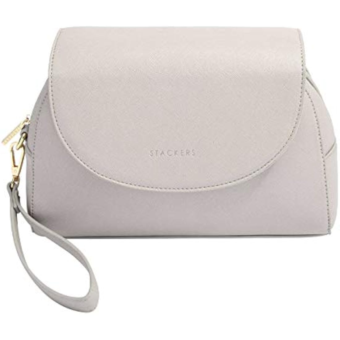 Stackers Taupe Wrap Around Makeup Bag | Travel Cosmetic Brush Case