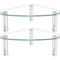Hemudu 2-Pack Triangle Monitor Stand Riser | Tempered Glass Corner Desk
