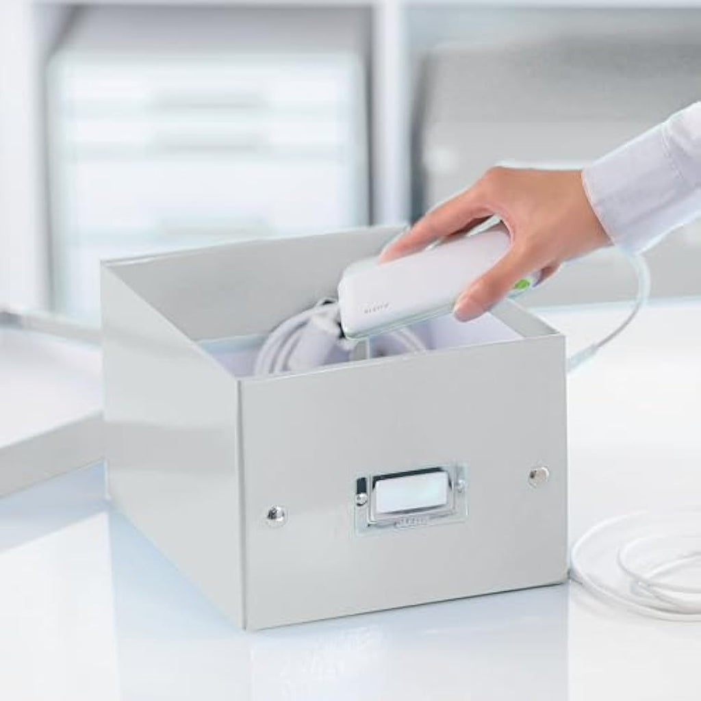 Leitz Click and Store A5 Storage Box – Collapsible White Document Box