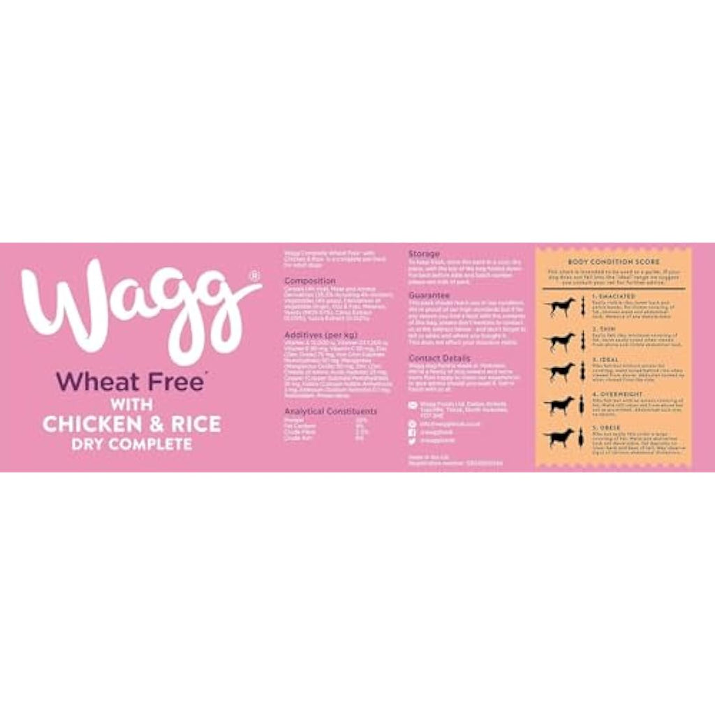Wagg Wheat Free Chicken & Rice Dry Dog Food for Sensitive Stomachs - 12kg