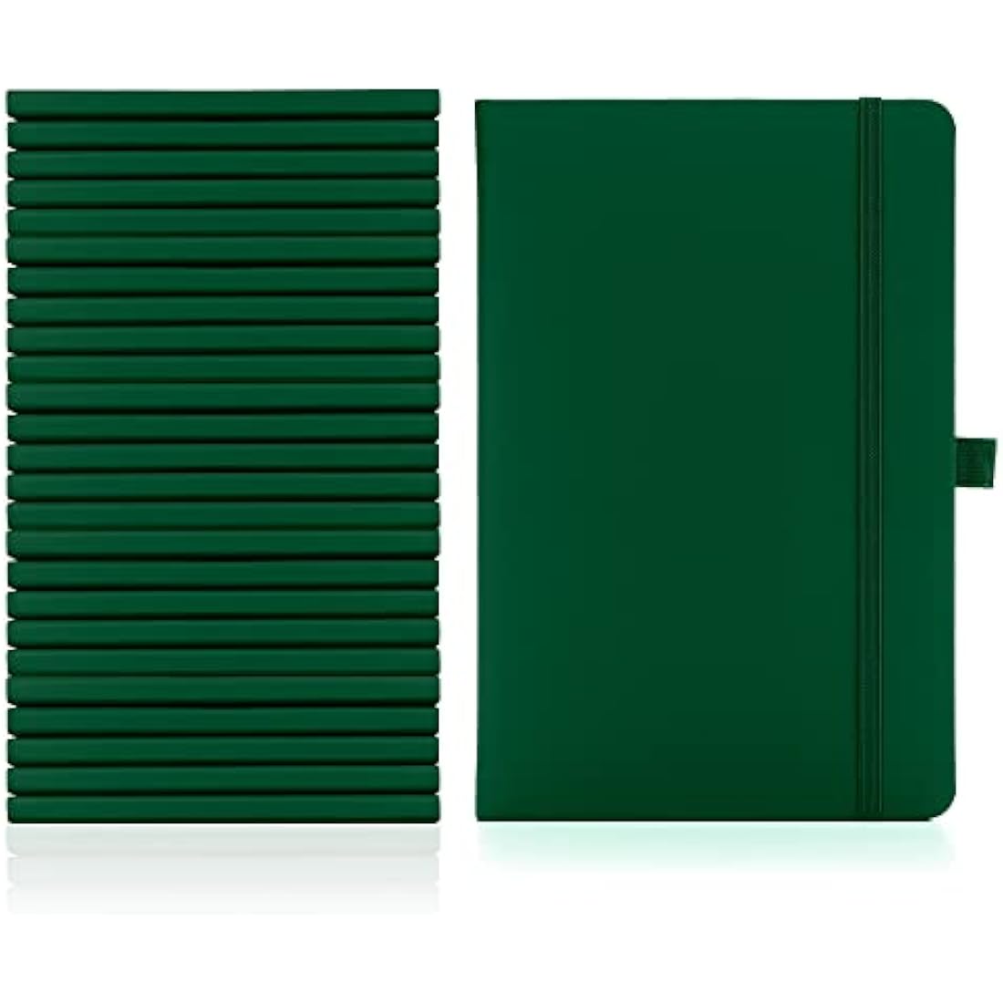 Notes London A5 Lined Notebook Bulk Pack - 10 Green Vegan Leather Journals