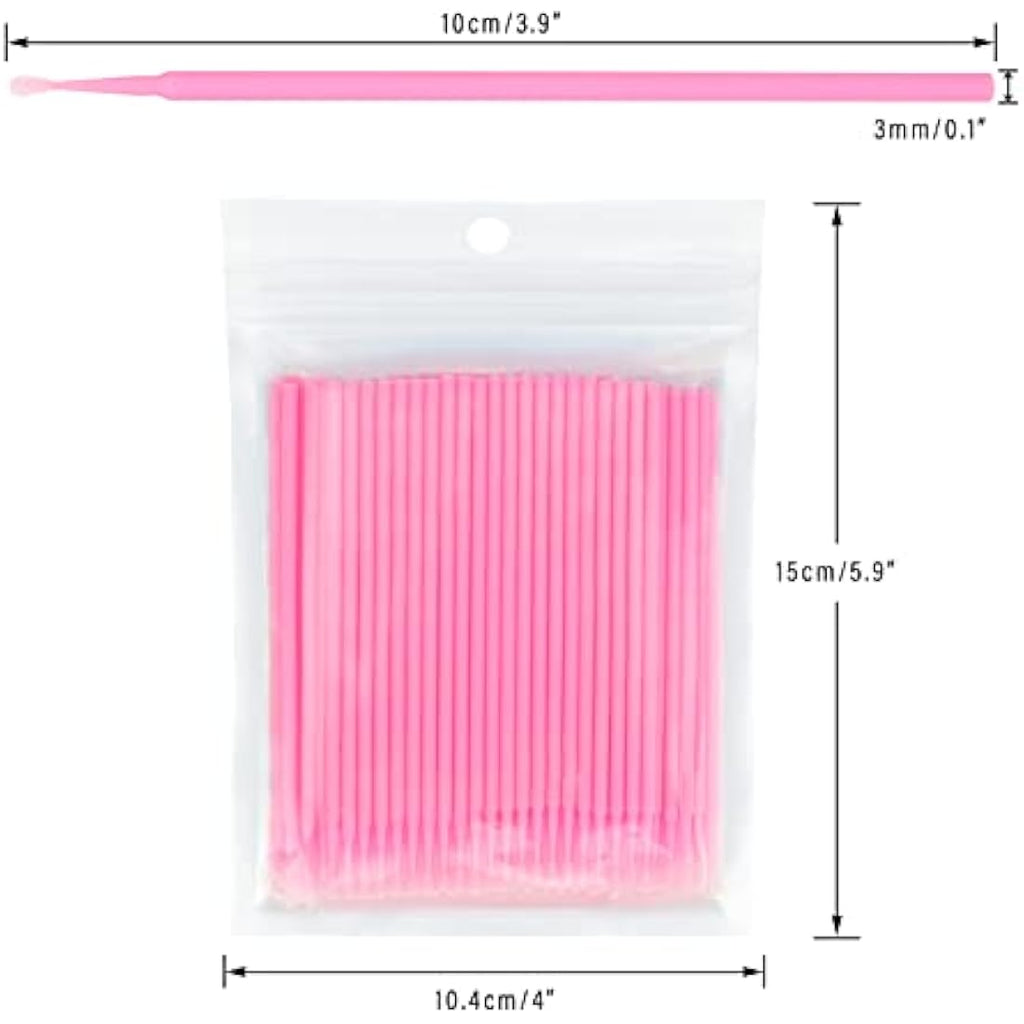 G2PLUS 200PCS Micro Applicators Brushes | 2.0mm Pink Eyelash Extensions