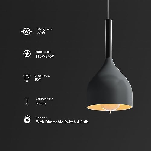 Jolof Store 3-Light Nordic Pendant Lamp – 50cm Metal Ceiling Fixture