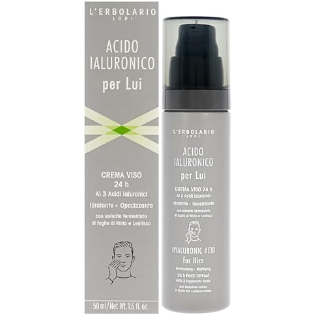 L'Erbolario Hyaluronic Acid Mattifying Face Cream for Men – 1.6 oz