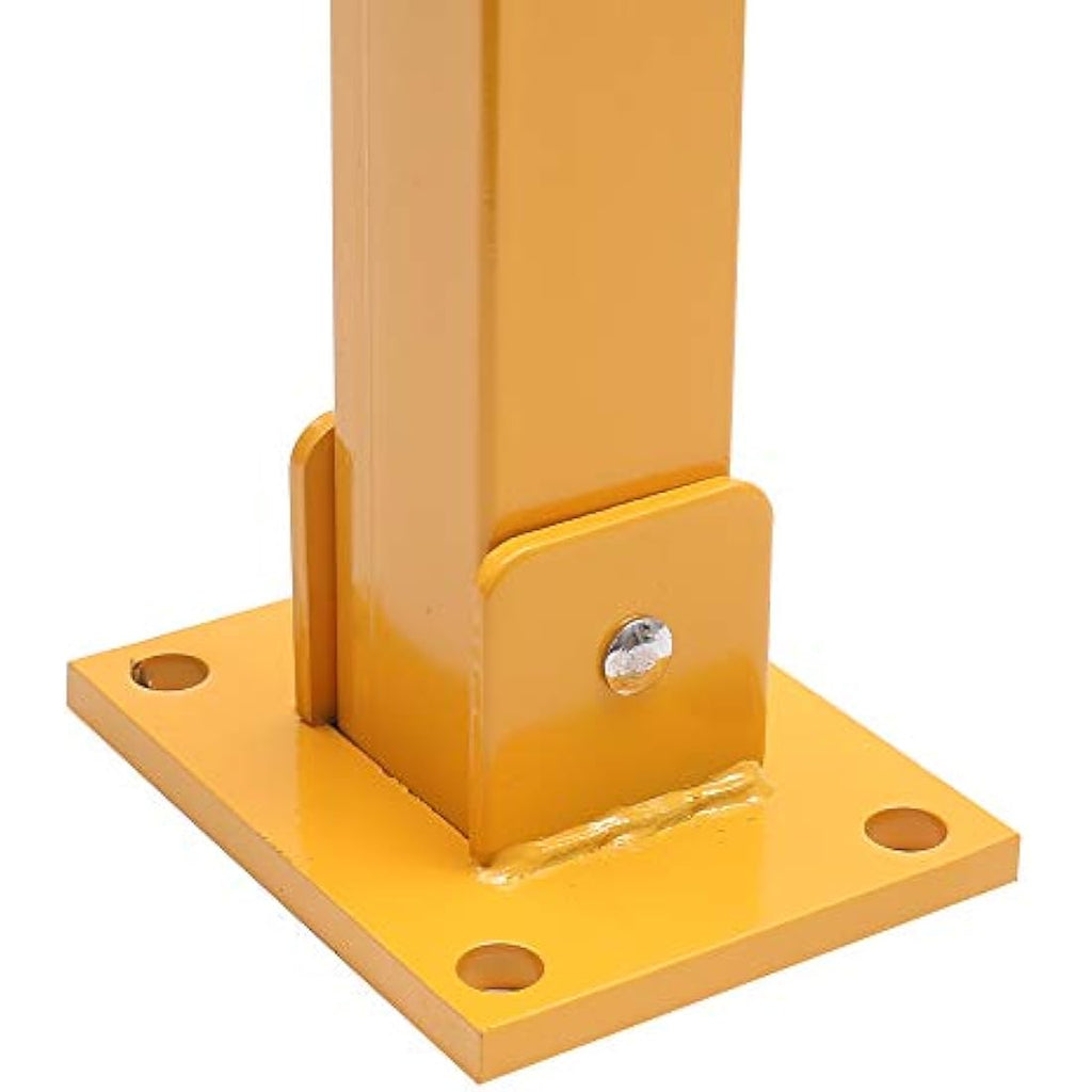 Foldable Steel Car Parking Barrier Post - 60cm Yellow/Black