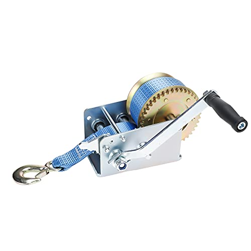 BOOMSTART 2500lbs Hand Winch | 33ft Webbing Strap Boat Trailer Winch
