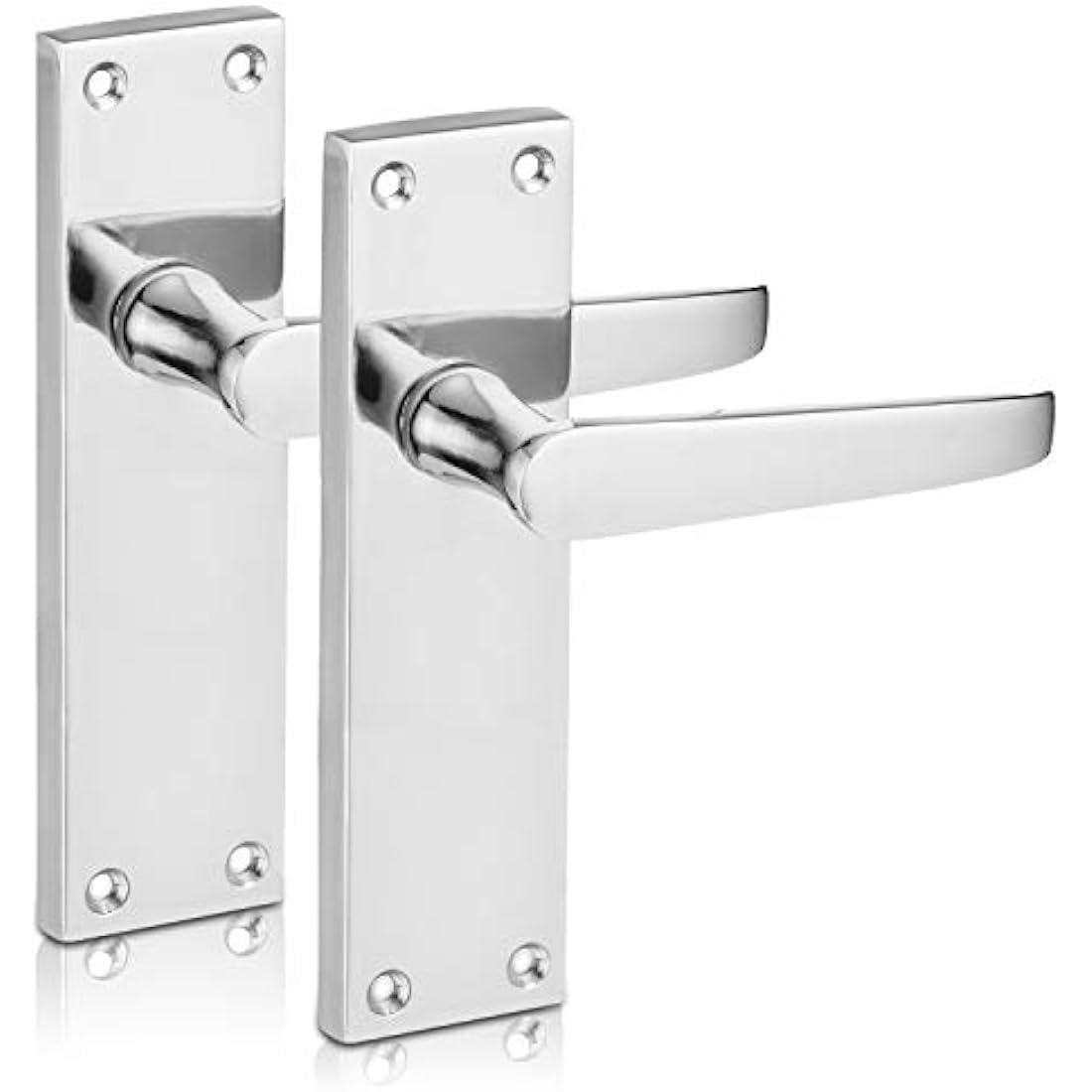 XFORT Polished Chrome Victorian Lever Latch Door Handles | 1 Pair