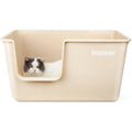 Jolof Store Extra Large High Sided Cat Litter Box | Beige Anti-Splash