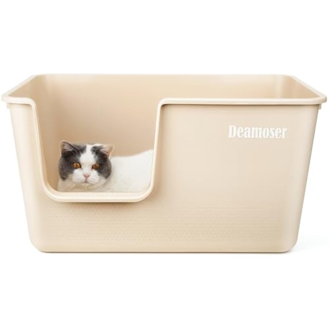 Jolof Store Extra Large High Sided Cat Litter Box | Beige Anti-Splash