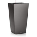 Lechuza Cubico 40 Self-Watering Planter | Charcoal Metallic Plastic Pot