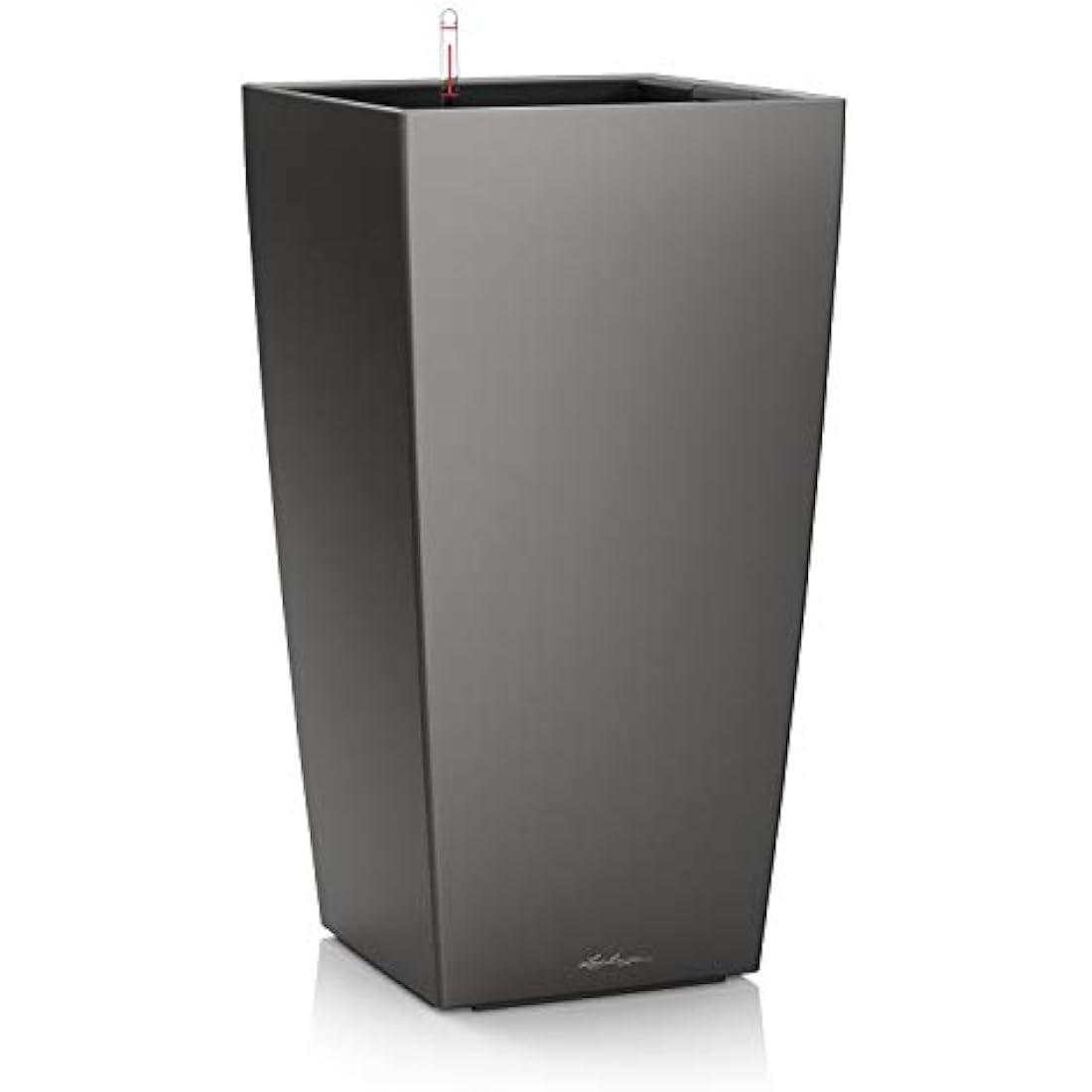 Lechuza Cubico 40 Self-Watering Planter | Charcoal Metallic Plastic Pot