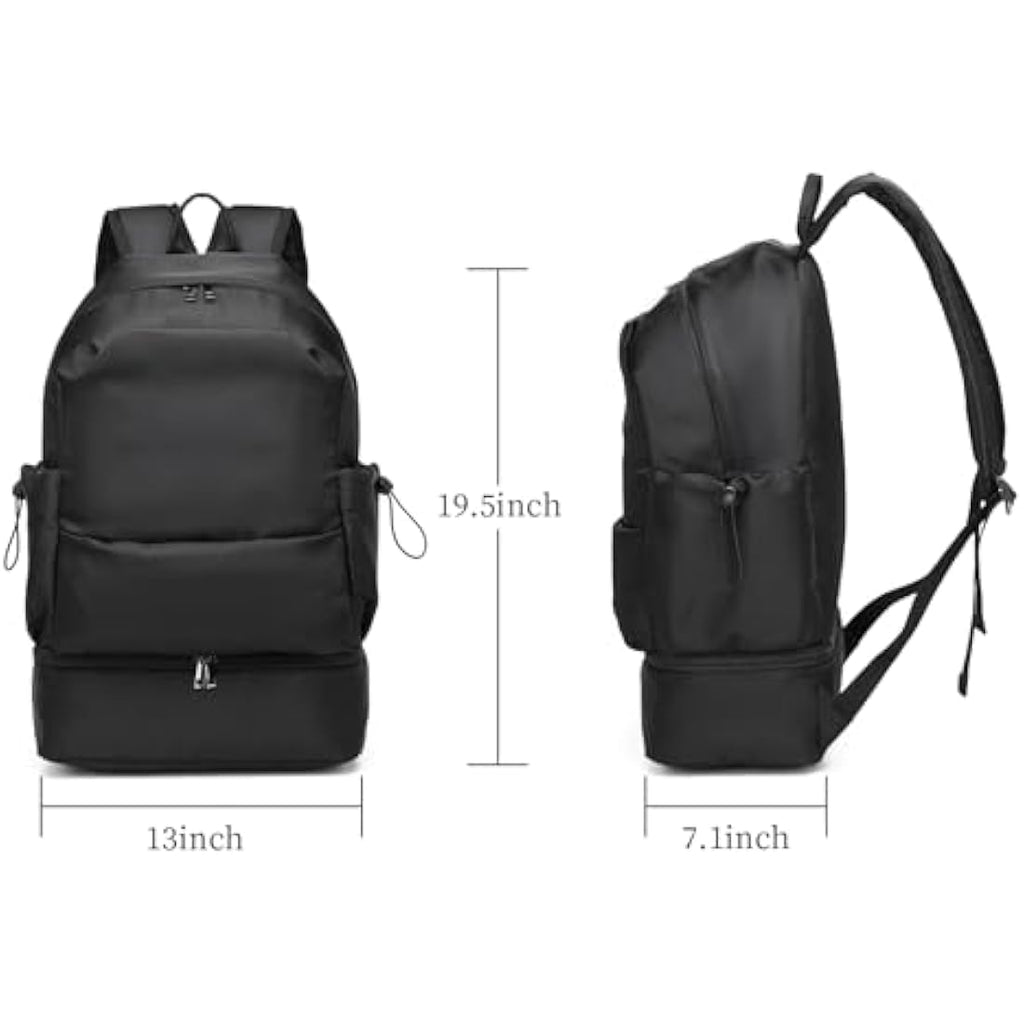 Seyfocnia Waterproof Gym Backpack with Shoe Compartment – Black
