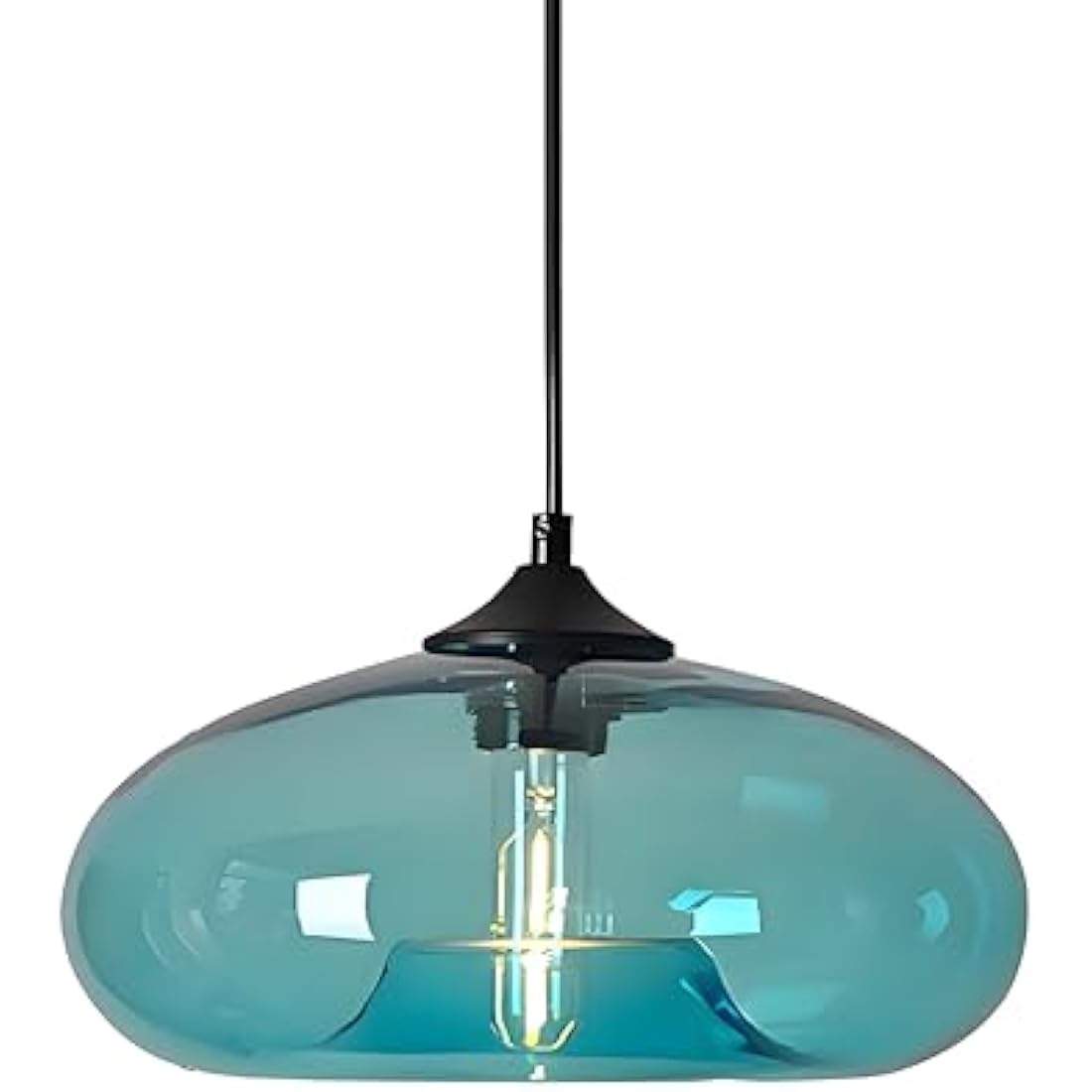 Jolof Store Industrial Glass Pendant Light – Turquoise Vintage E27 Lamp