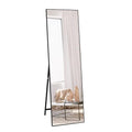 Vasemouh Full Length Mirror – 140x41cm Black Standing or Wall Mirror