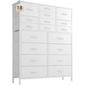 18-Drawer Tall Dresser – White Metal & Wood Storage Chest
