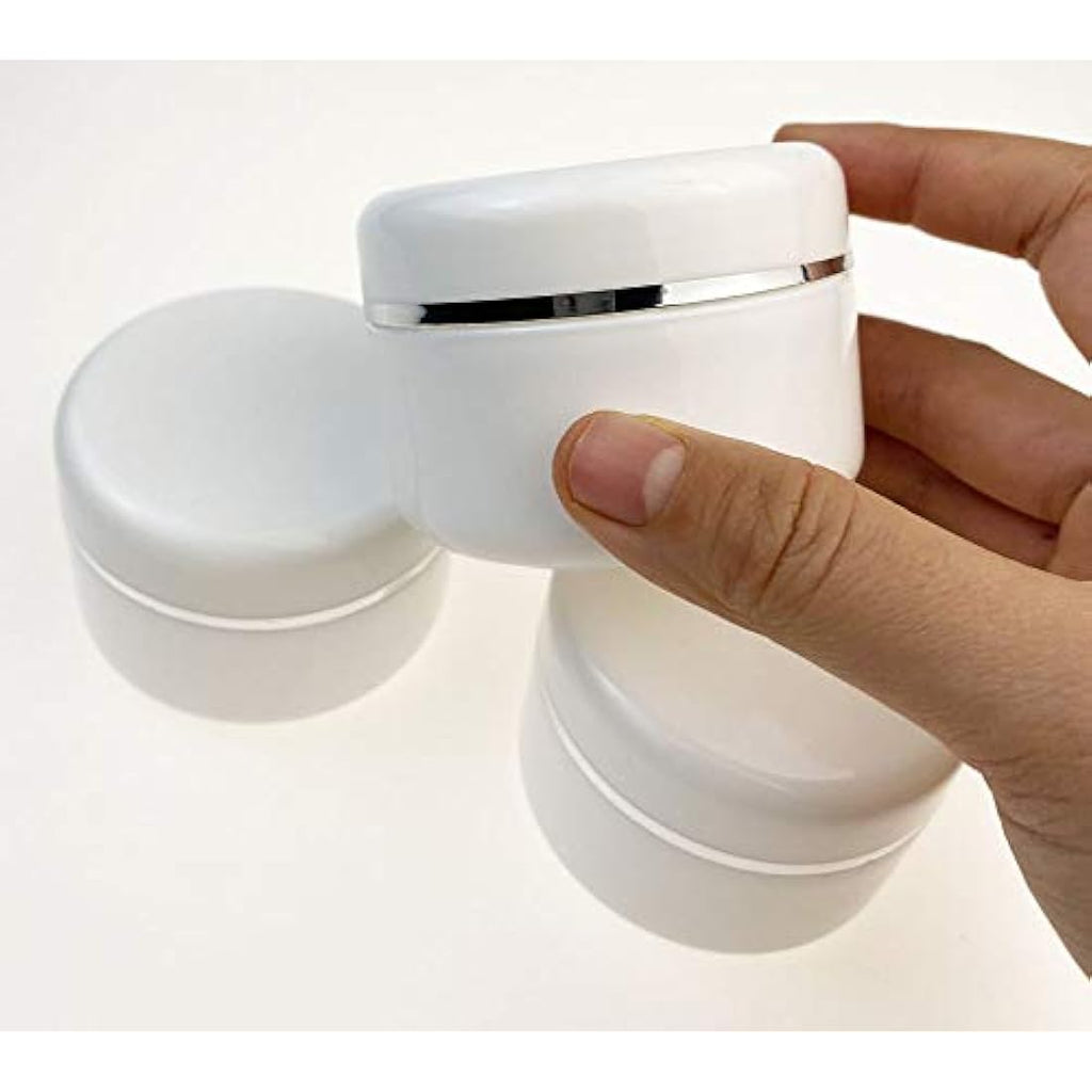 Jolof Store 100ml White Plastic Cosmetic Jars with Lids – 6 Pack