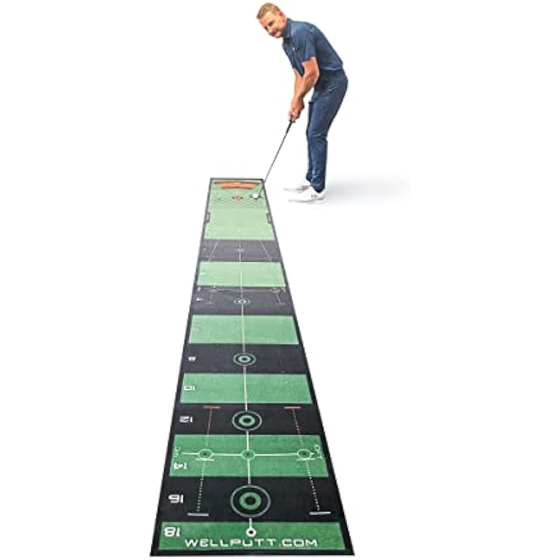 WellPutt Golf Putting Training Mat - 13ft High Speed Exercise Mat