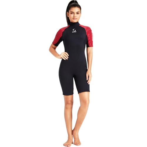 Women's 3mm Neoprene Shorty Wetsuit – Red Back Zip