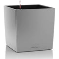 LECHUZA CUBE Premium 50 Self-Watering Planter – Silver Metallic