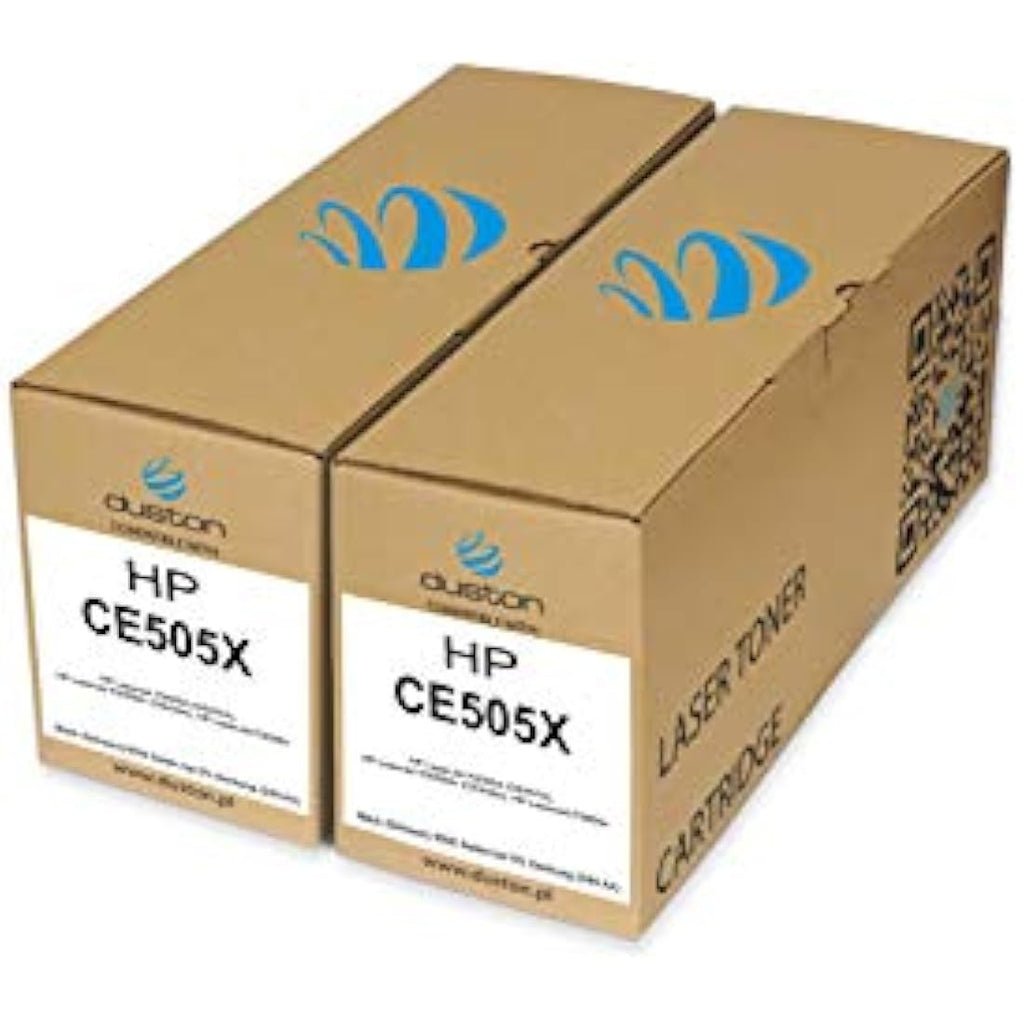 Duston CE505X 05X Black Toner Cartridge 2-Pack for HP LaserJet P2055dn