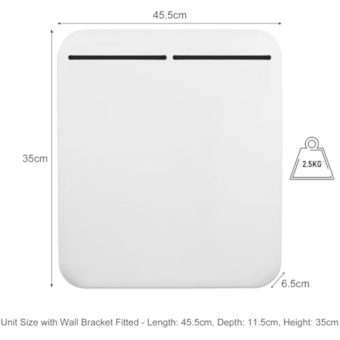 MYLEK Electric Panel Space Heater | 500W Wall Mounted Radiator - White