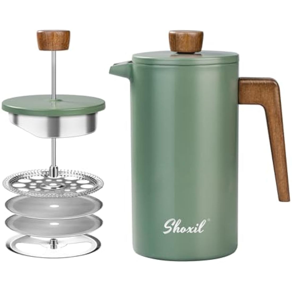 Jolof Store 34oz Stainless Steel French Press – Insulated Coffee Maker