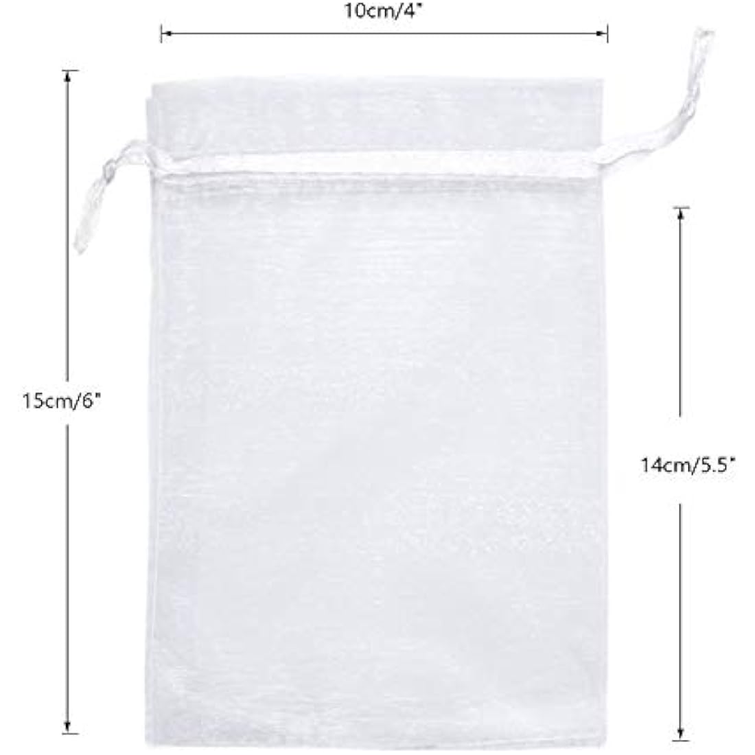 G2PLUS White Organza Gift Bags | 100 PCS Mesh Jewelry Pouches 10x15cm
