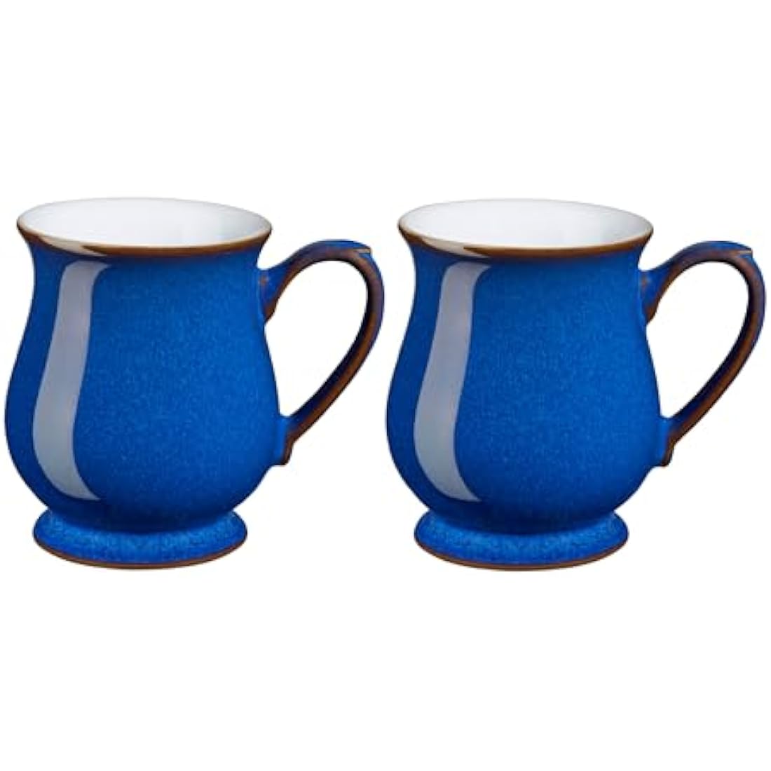Denby Imperial Blue Stoneware Coffee Mug Set of 2 - 340ml Ceramic Mugs