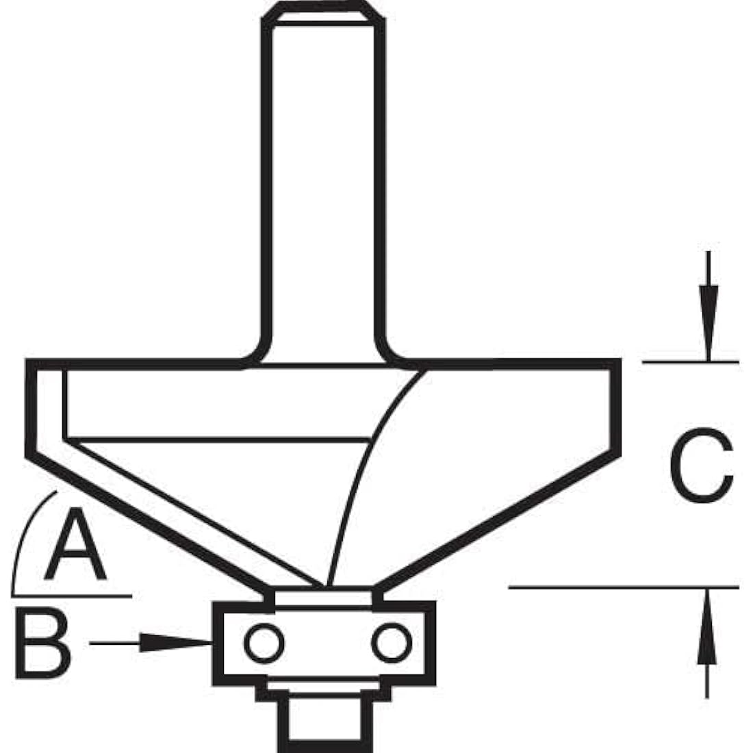 Trend CraftPro 30 Degree Chamfer Router Bit – 1/4 Inch Shank, TCT
