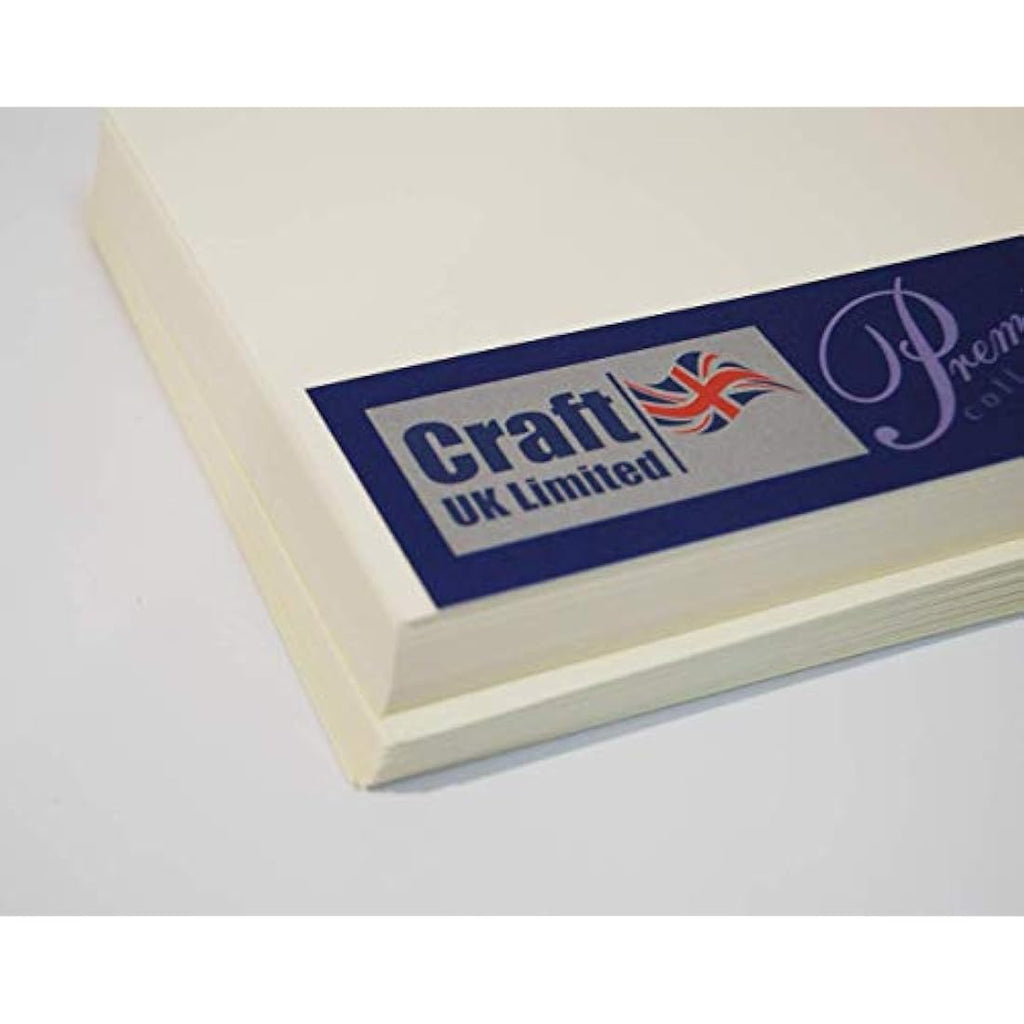 Craft UK Ivory 6x6 Linen Card and Envelope Pack - 50 Recycled Pieces