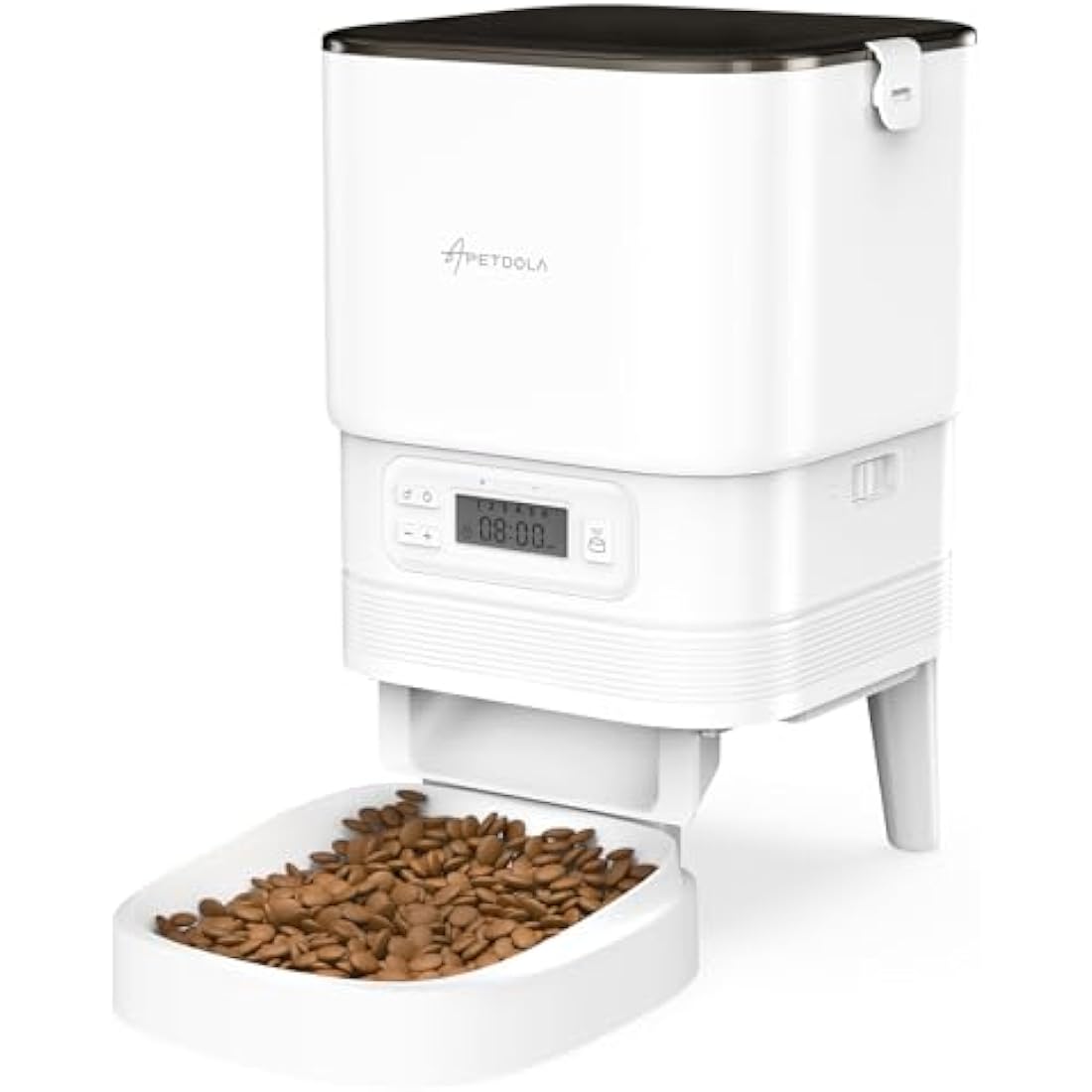 APETDOLA Automatic Cat Feeder – 4L Timed Pet Food Dispenser with Voice, White