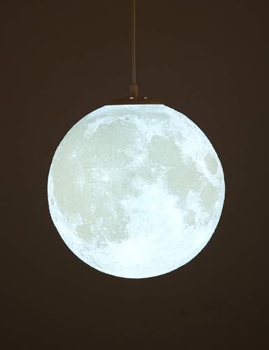 KRUIHAN 3D Printed Moon Pendant Ceiling Light – 30CM PLA Moon Lamp