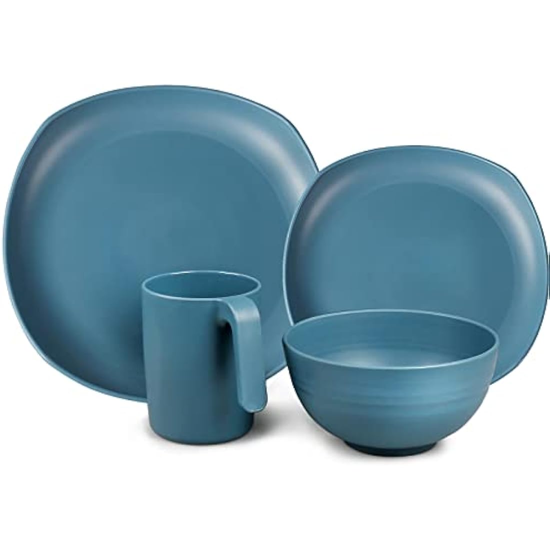 Greentainer 16-Piece Unbreakable Plastic Dinnerware Set | Service for 4