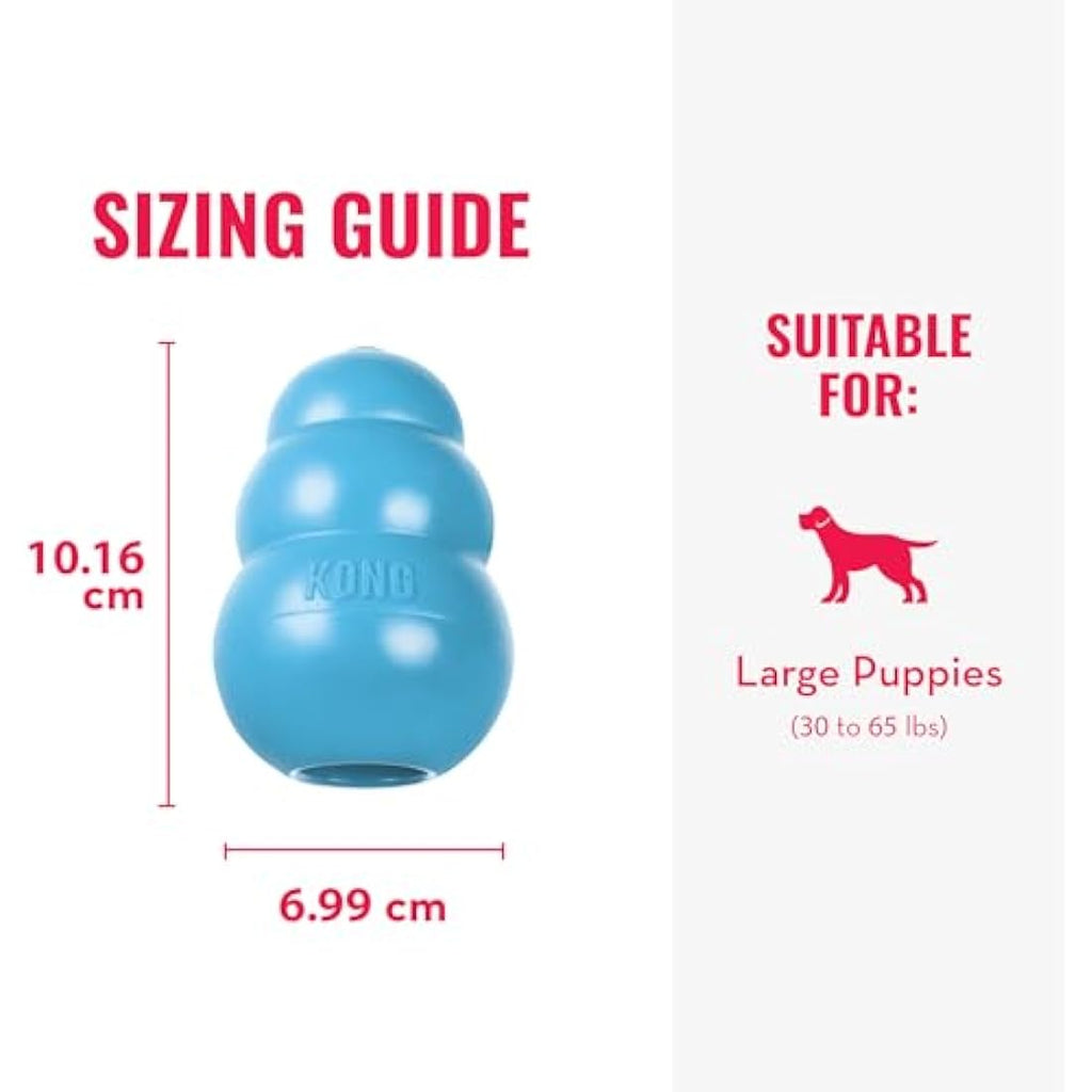 KONG Puppy Teething Toy – Stuffable Natural Rubber Chew Toy, Large Blue
