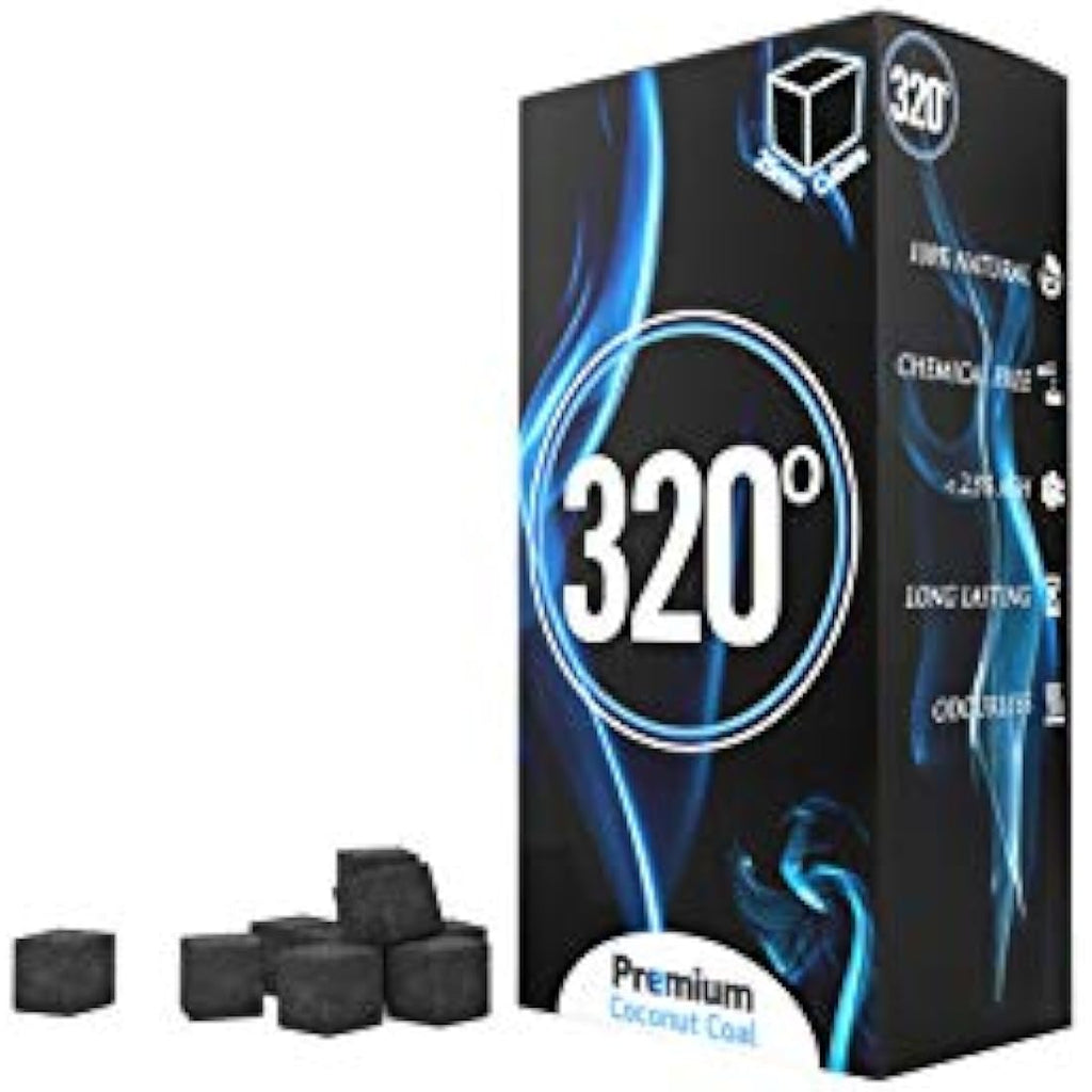 Premium Coconut Shisha Charcoal – 4kg 25mm Cubes (288 Pieces)