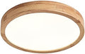 Schindora Wooden LED Ceiling Light – 20W Oak Flush Mount Lamp, 3000K