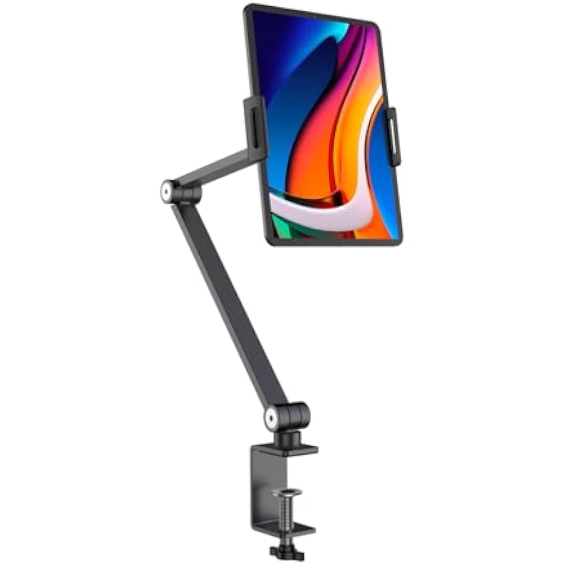 BEWISER Aluminum iPad Desk Mount – Adjustable Tablet Arm for 4.7-15.6" (Grey)