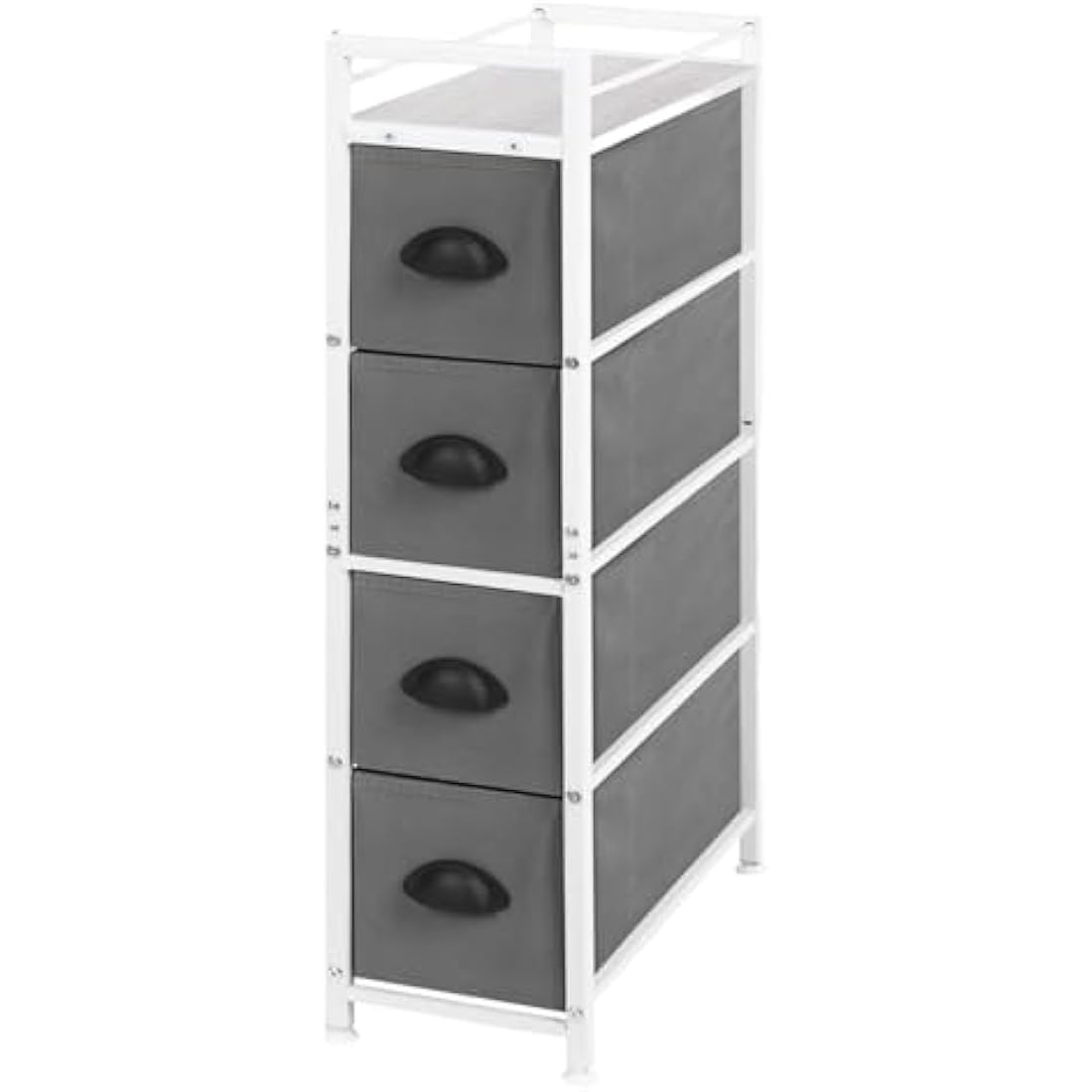 LIANTRAL Narrow Dresser | 4-Drawer Slim Vertical Storage Chest - Grey