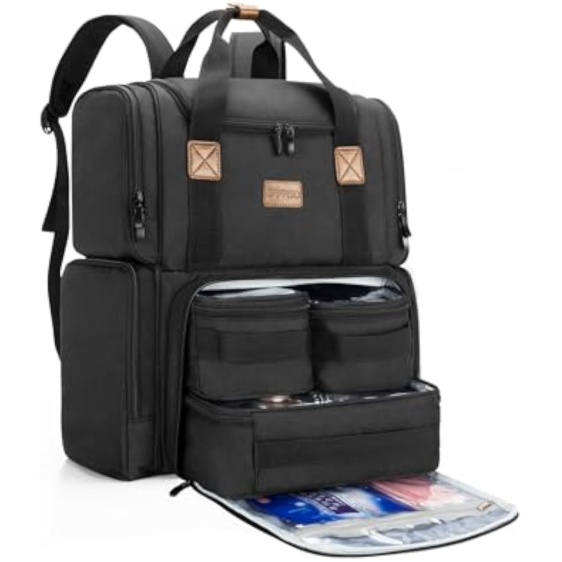 BAFASO Makeup Backpack - Travel Cosmetic Bag with 3 Removable Pouches