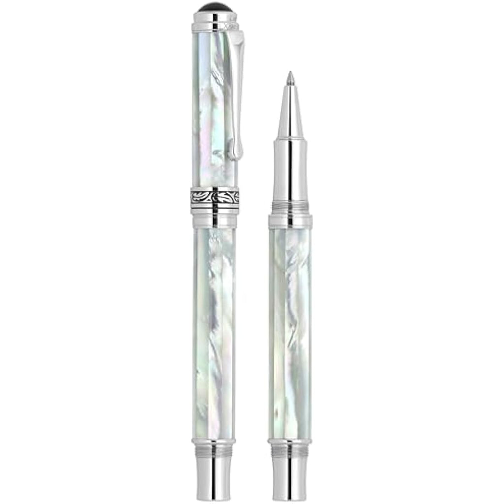Xezo Maestro Rollerball Pen – White Mother of Pearl & Chrome, Fine Point