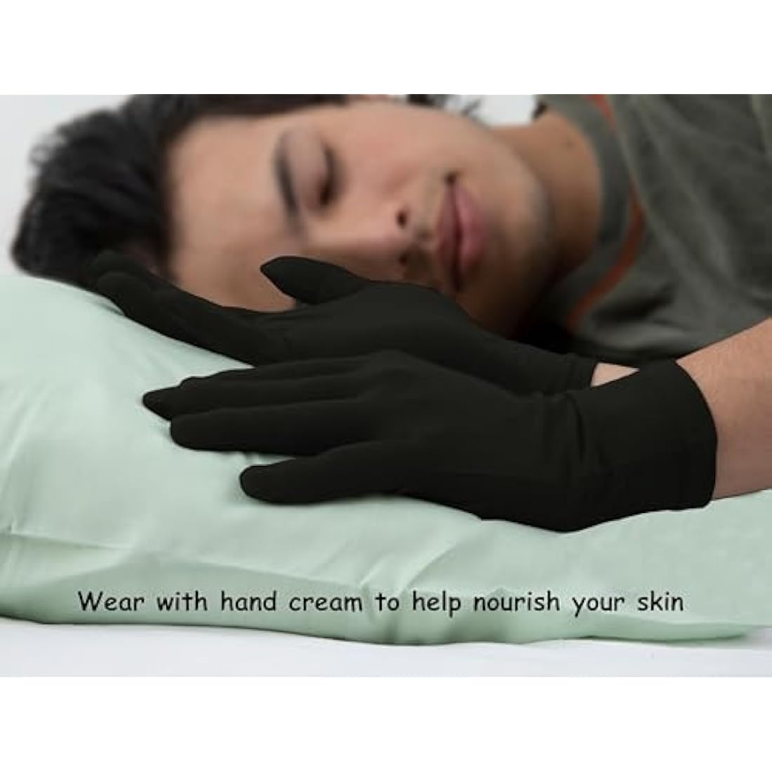 Bamboo Eczema Gloves – Black Moisturising Gloves, 3 Pairs