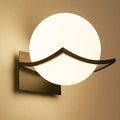 KRUIHAN Modern Glass Ball Wall Lamp | Black Globe Sconce for Bedroom