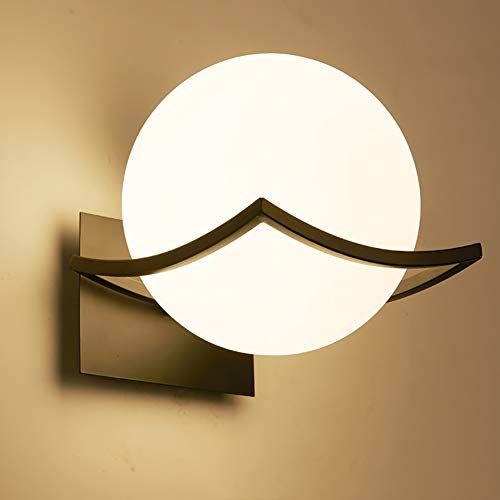KRUIHAN Modern Glass Ball Wall Lamp | Black Globe Sconce for Bedroom